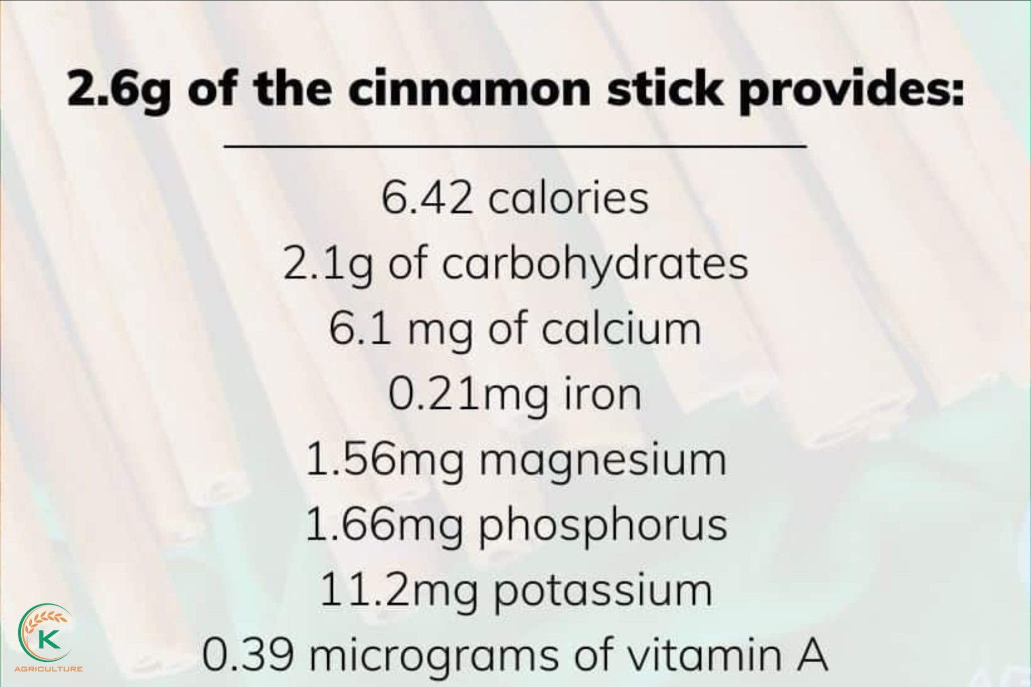 Cinnamon stick nutritional value